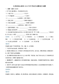 江苏省连云港市2020年中考语文试题（解析版）