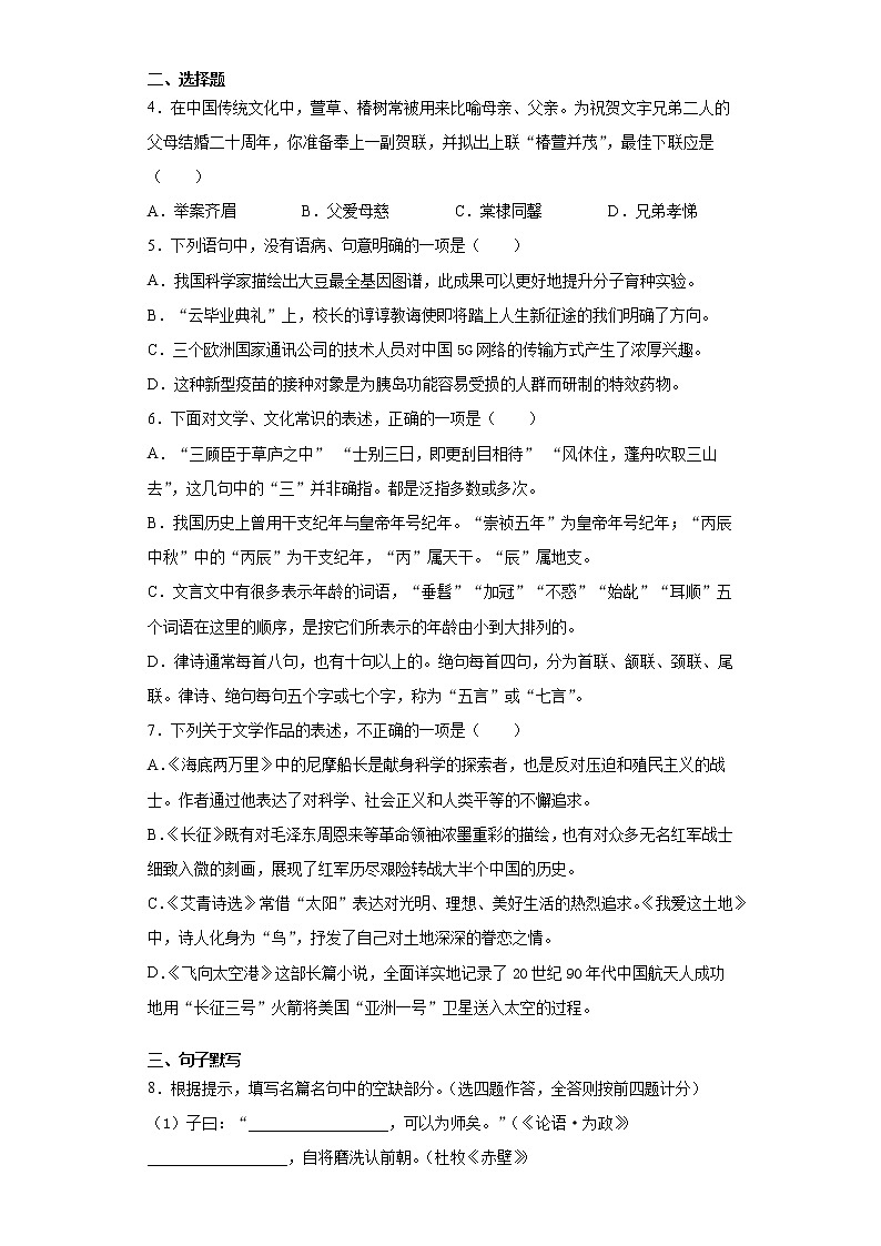 山东省潍坊市2020年中考语文试题-第2页
