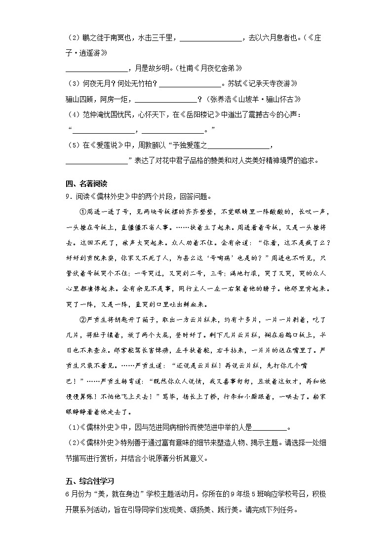 山东省潍坊市2020年中考语文试题-第3页