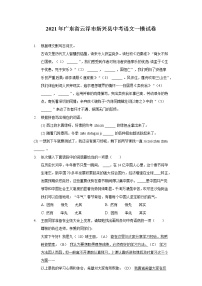 2021年广东省云浮市新兴县中考语文一模试卷（含答案解析）
