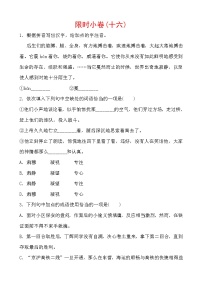 2022年中考语文限时练习小卷16 (含解析)