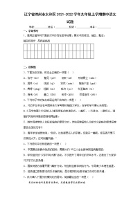 辽宁省锦州市太和区2021-2022学年九年级上学期期中语文试题（word版 含答案）