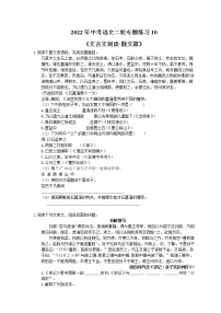 2022年中考语文二轮专题练习10《文言文阅读-散文篇》(含答案)