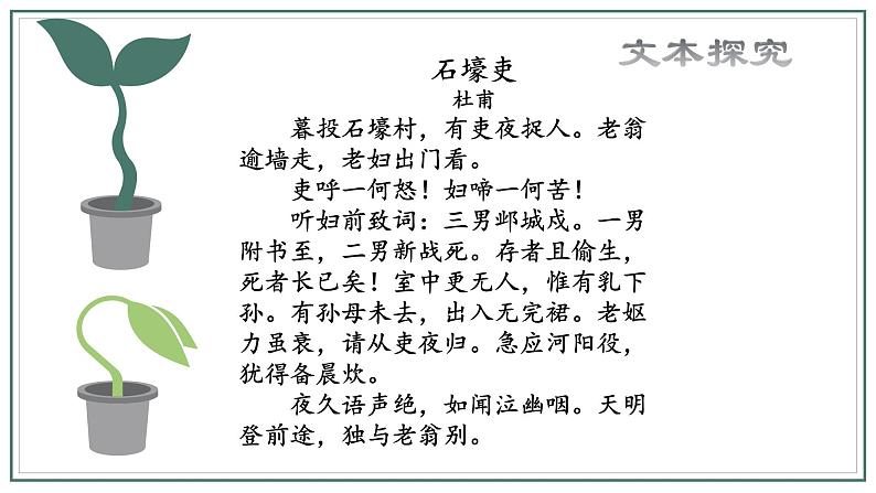 第24课《唐诗三首——石壕吏》课件（共20张PPT）2021—2022学年部编版语文八年级下册第6页
