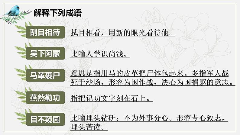 【专项复习】部编版七年级下册语文课件成语理解与运用07