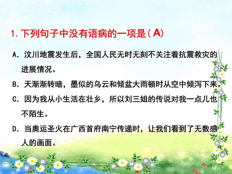 中考专项复习 病句修改 课件（25张幻灯片）第3页