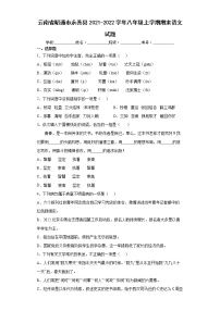 云南省昭通市永善县2021-2022学年八年级上学期期末语文试题（word版含答案）