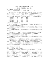 2022年湖北省武汉市中考语文模拟卷（一）（word版含答案）