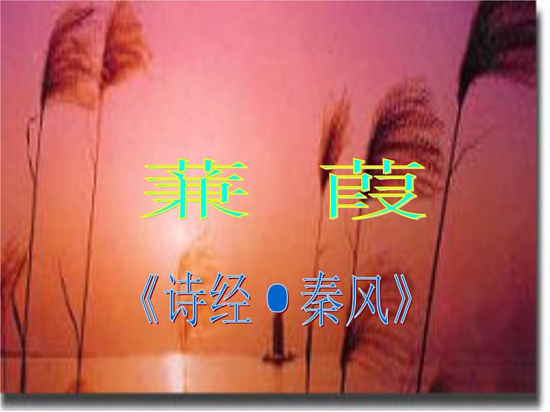 部编版八年级语文下册优质课件----《蒹葭》2第1页