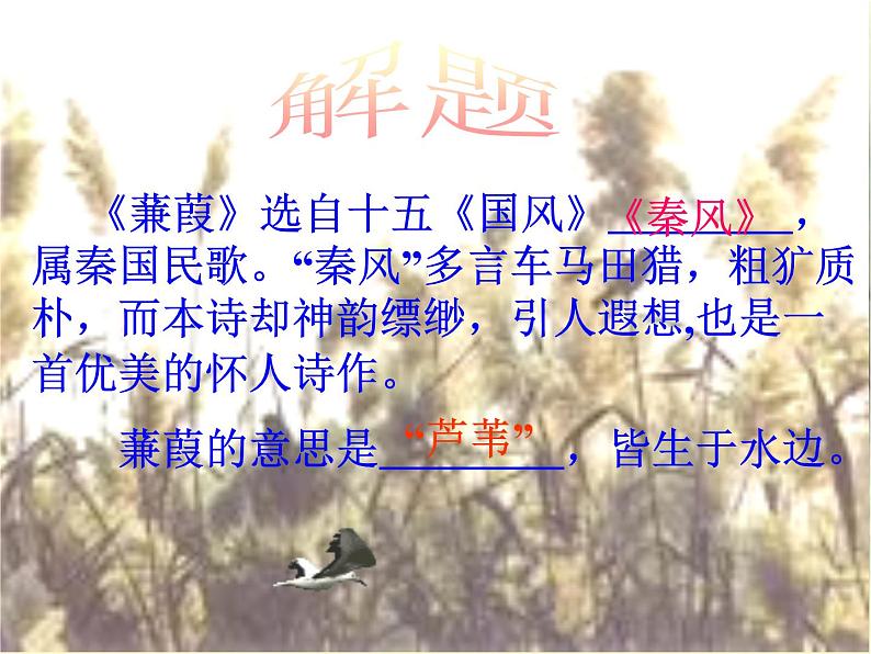 部编版八年级语文下册优质课件----《蒹葭》2第3页