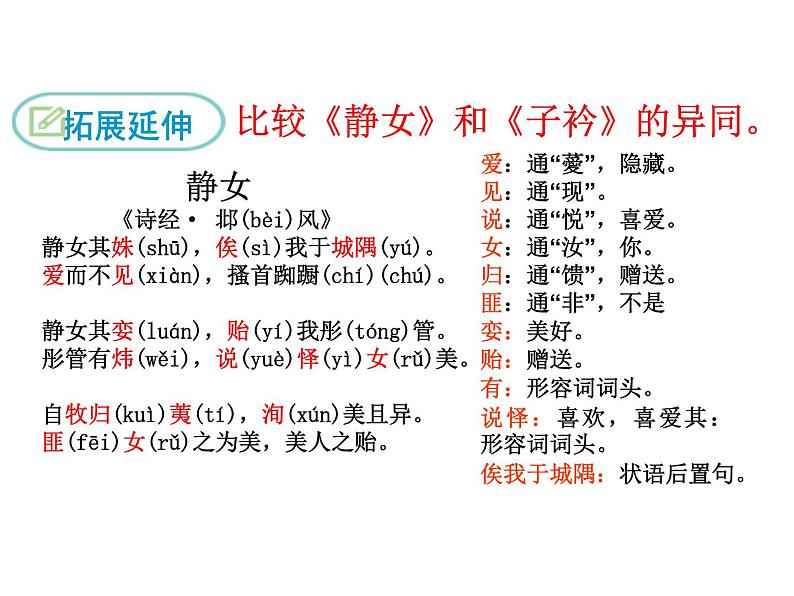 部编版八年级语文下册优质课件----《子衿》1第8页