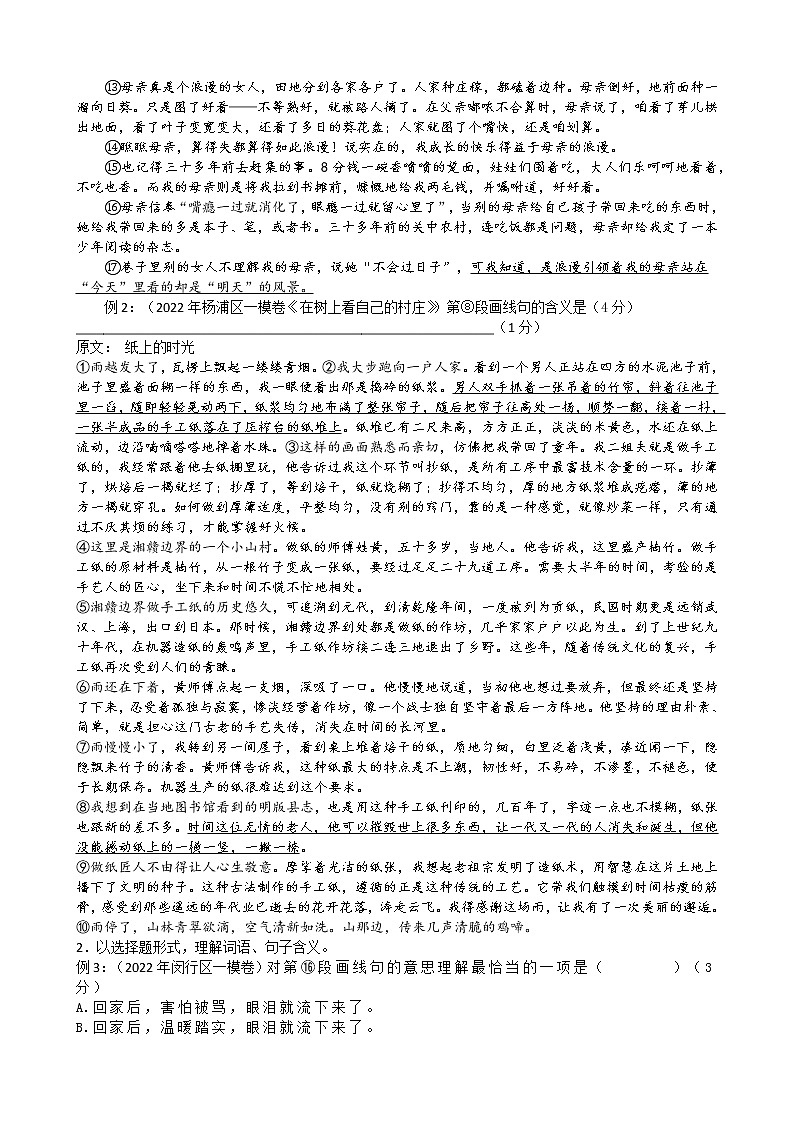2022年中考语文二轮专题复习：词句的含义及作用第2页