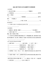 2022届中考语文名句名篇默写专项培优卷（三）