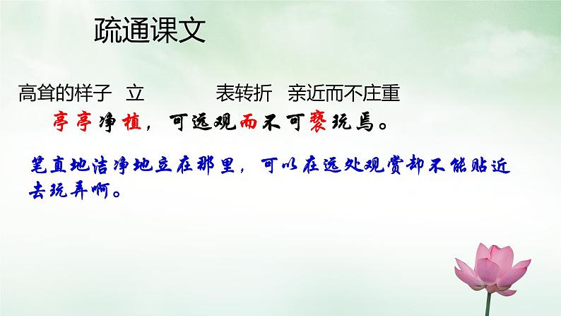 第17课《短文两篇——爱莲说》课件（共22张PPT）2021—2022学年部编版语文七年级下册第8页