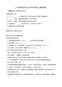 2020广东省东莞市初三二模语文试卷及答案(含解析）