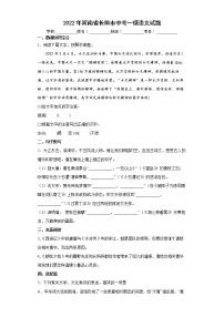 2022年河南省长垣市中考一模语文试题（word版含答案）