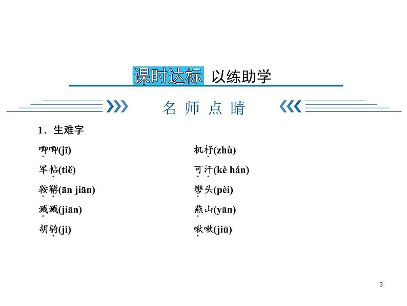 部颁人教版五四制七年级级语文下册《木兰诗 》教学课件03