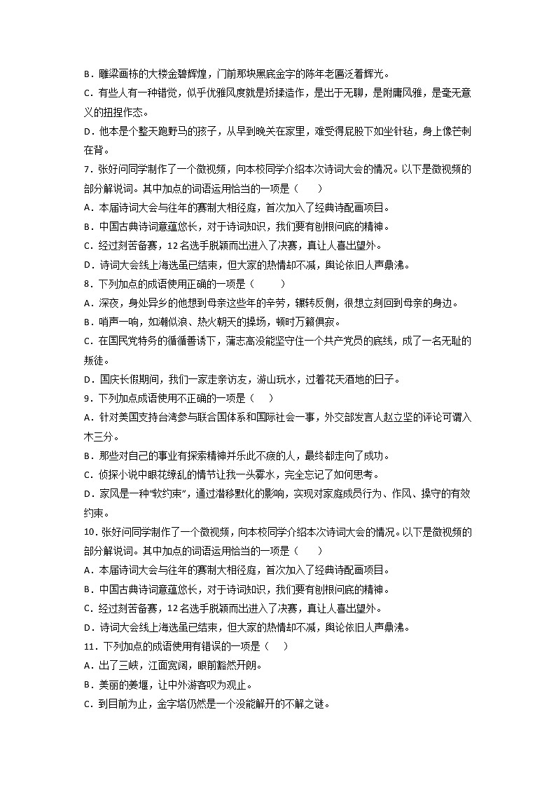 2022年中考语文一轮专题复习练习：成语熟语第2页