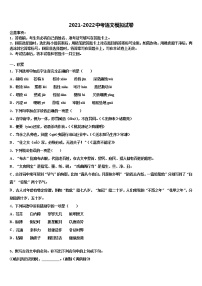 山西省（朔州地区）市级名校2021-2022学年中考三模语文试题含解析