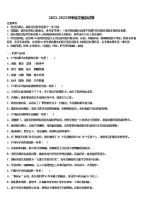 山东省青岛市市北区2021-2022学年中考适应性考试语文试题含解析