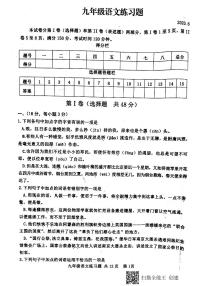 山东省泰安市岱岳区2020届九年级中考二模语文试题（扫描版）及答案