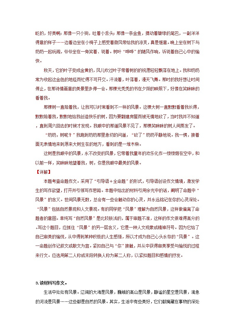 7. 最美风景－2022年中考作文热点主题预测及范文第3页