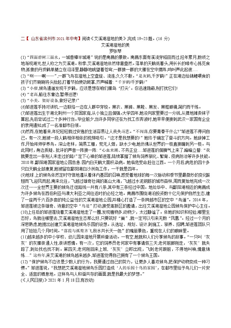 备战2022年中考语文记叙文阅读常考题型专题04主题概括、理解与启示（含解析）第3页