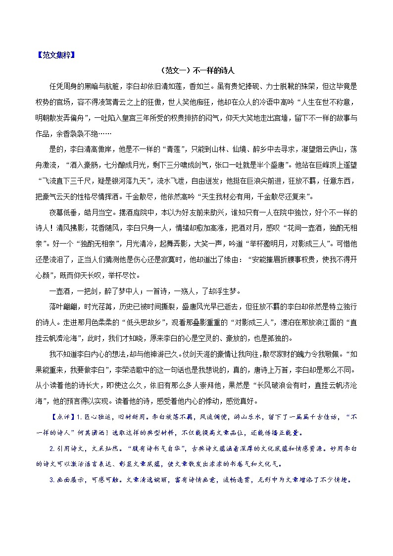 押题10-“不一样的____”-备战2022年中考语文半命题作文押题预测第2页