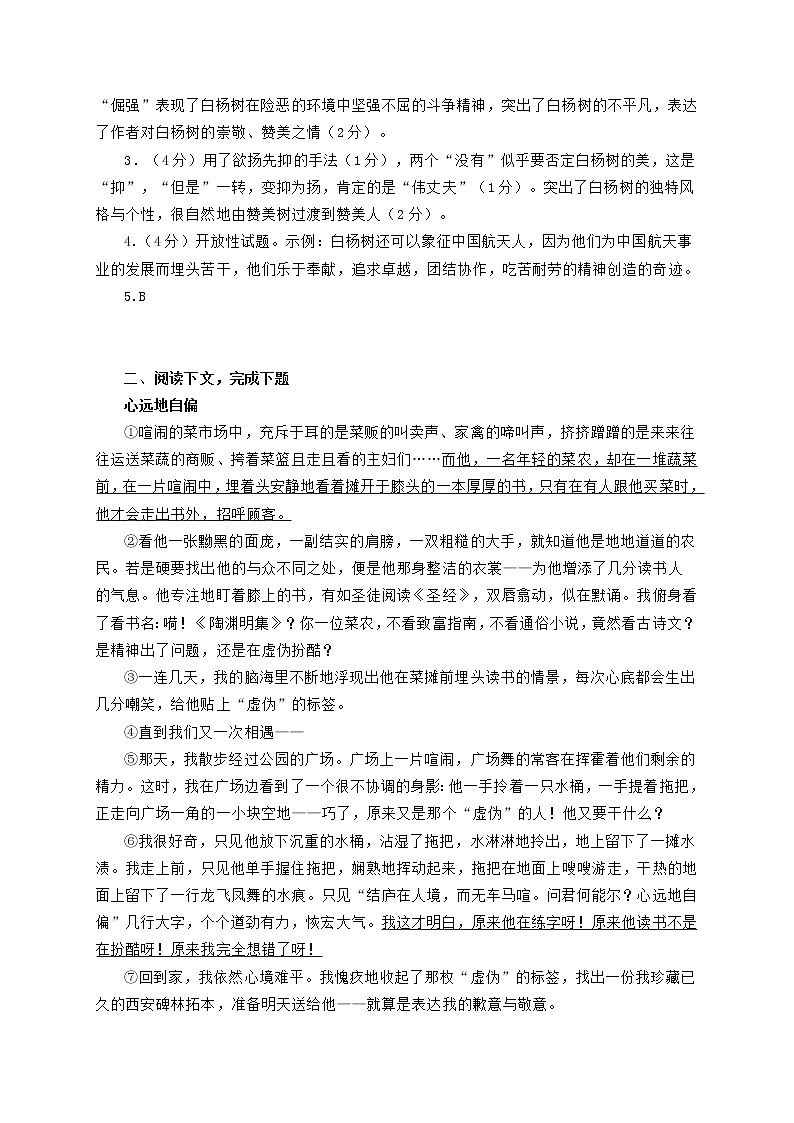 2022年中考语文专项二轮复习阅读：文学类文本第3页