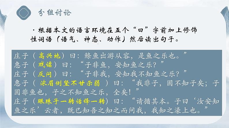 2021-2022学年部编版语文八年级下册 第21课《庄子与惠子游于濠梁》课件（15张PPT）第6页