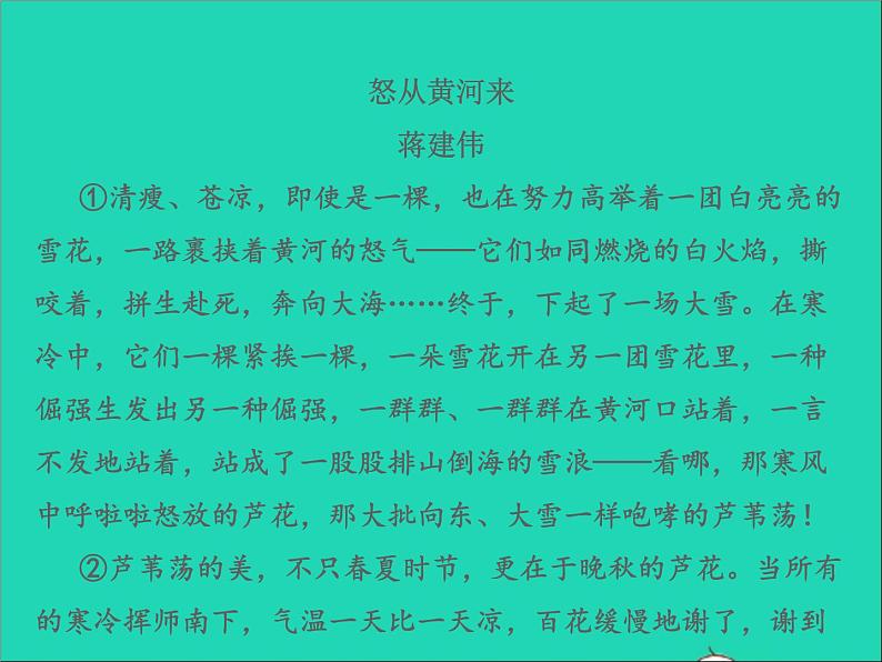 2022春七年级语文下册第二单元5黄河颂习题课件新人教版第8页