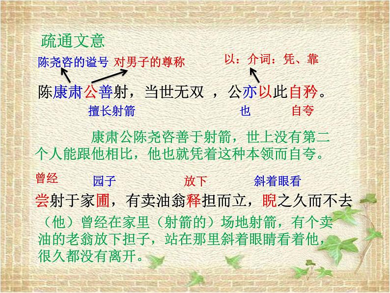 第13课《卖油翁》课件（共20张PPT）2021—2022学年部编版语文七年级下册第6页