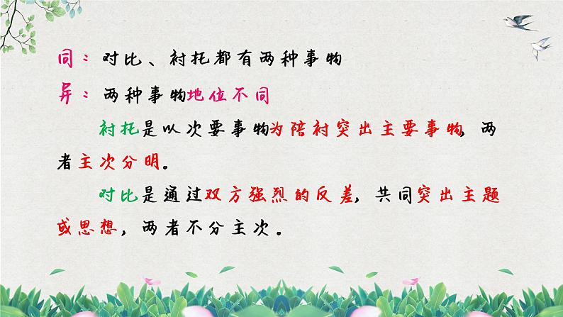 2022年中考语文古诗专题复习-诗歌表现手法对比和衬托课件（共21页）第6页
