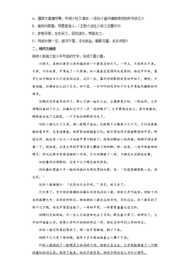 2022年山东省德州市中考模拟语文试题一(word版含答案)第2页