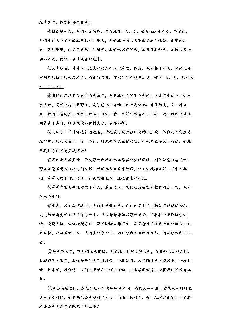 记叙文阅读专项+2022年初中语文二轮中考备考（一）练习题第3页