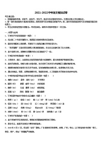 福建省石狮市2022年中考语文考试模拟冲刺卷含解析