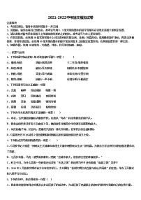 湖北省武汉市第三中学2021-2022学年中考语文对点突破模拟试卷含解析