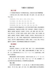 2022年中考语文二轮复习----（广东专用）专题04 语法知识（原卷版+解析版）