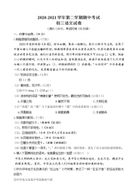 江苏省江阴市澄江片2020-2021学年第二学期初三语文期中试卷（含答案）