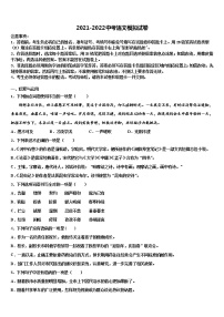 2022年广西壮族自治区崇左市龙州县市级名校中考语文对点突破模拟试卷含解析