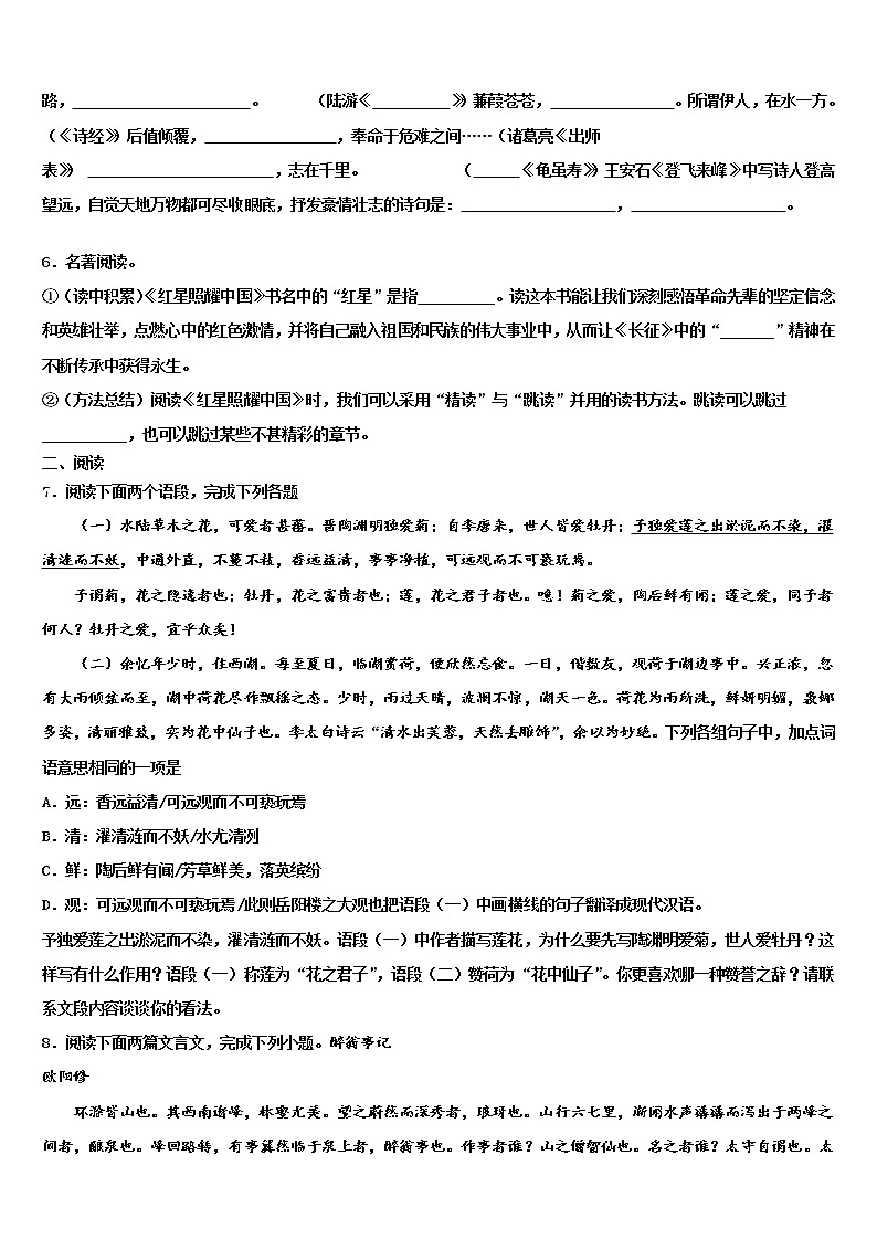 2022年山东省德州市齐河县市级名校十校联考最后语文试题含解析02
