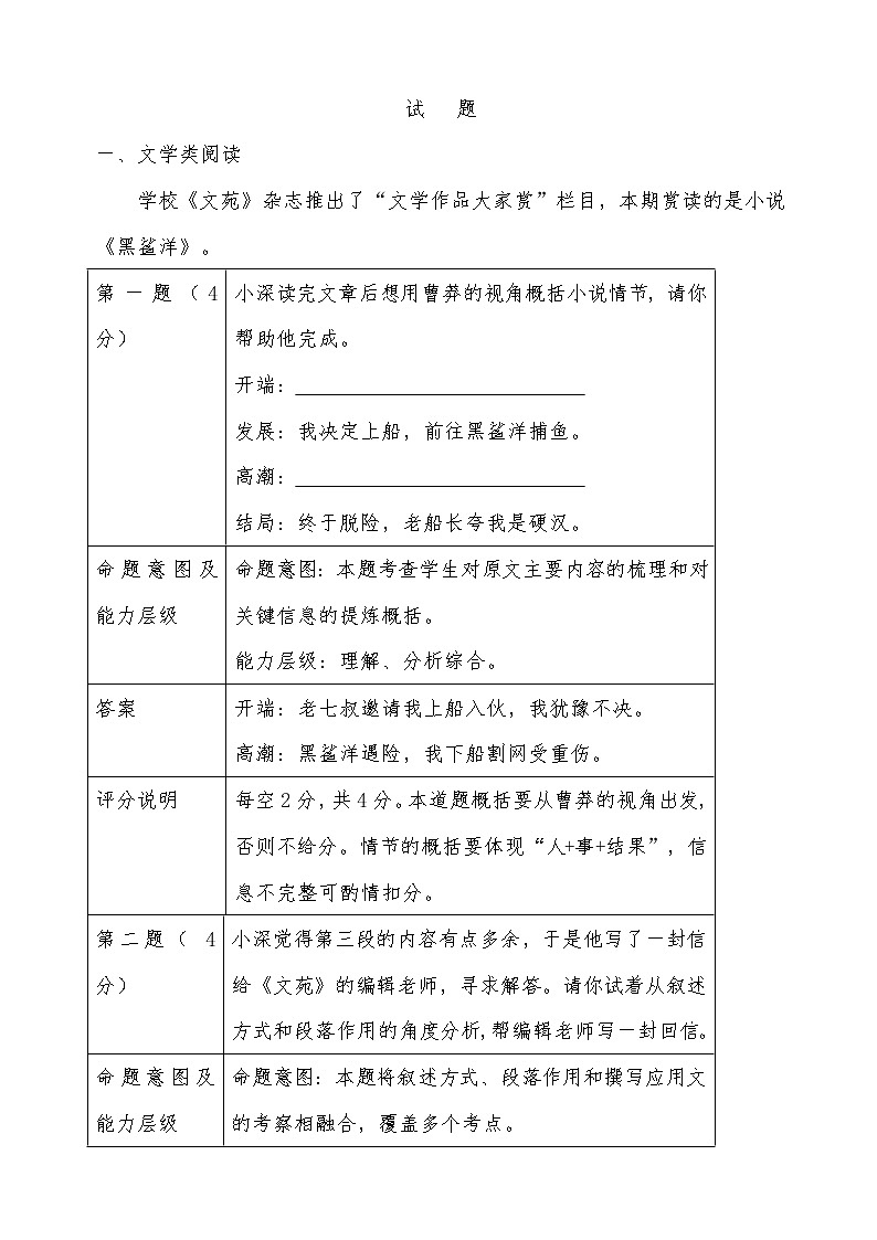 2022年深圳市初中语文命题比赛   一等奖作品 203