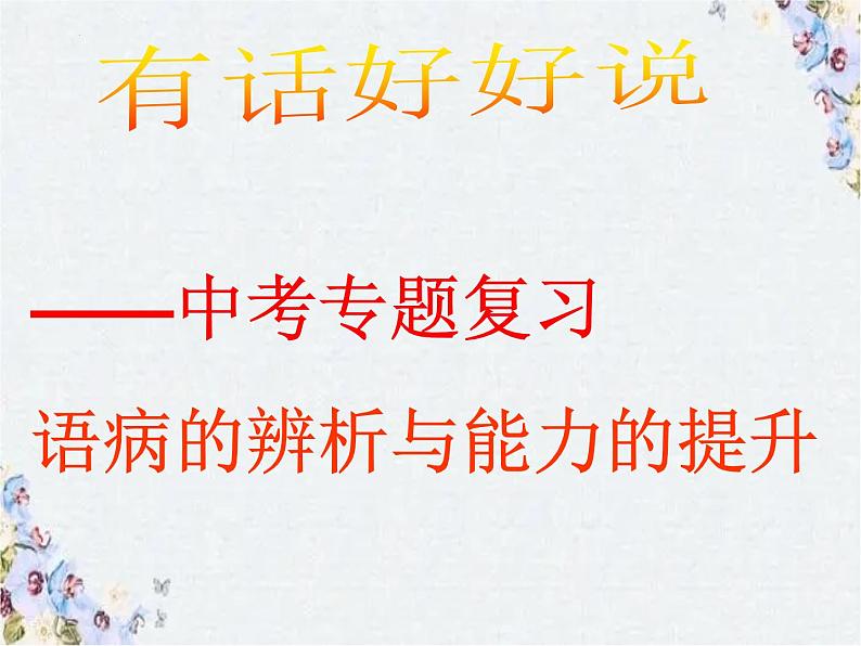 2022年中考语文二轮专题复习：语病的辨析与能力的提升（共33张PPT）第3页