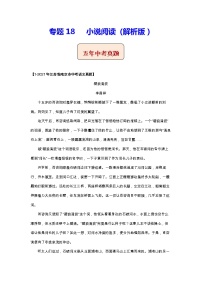 江苏（2017-2021）中考语文分项汇编专题18   小说阅读