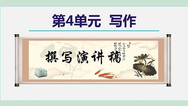 部编版八年级语文下册课件---第四单元写作-撰写演讲稿第1页