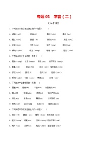 专题01：字音（二）-【回归课本】2022年中考语文教材基础知识专项训练
