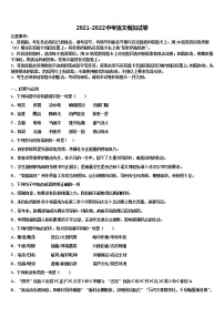2022届重庆市渝中学区三十中学中考语文最后冲刺模拟试卷含解析