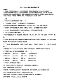 2022届浙江省嘉兴市十校中考语文考试模拟冲刺卷含解析