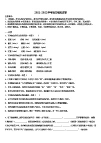 2022届浙江省宁波市北仑区中考语文模试卷含解析