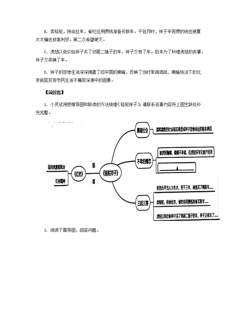 考点16  名著阅读（原卷版）-2021-2022学年七年级下册语文期中考试高频考点专题训练第3页